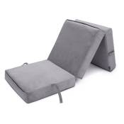 Matelas Pliable Invité - Matelas futon pliant confortable 2 en 1 pour intérieur - Canapé-lit pour adultes et enfants - Ardoise(198x66x14 cm) - Loft 25