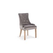 Meublorama - Chaise roya Velours Beige, pieds antique brossé, dimension H93 x L57 x P60 cm, idéal pour votre cuisine ou salle à manger - Beige