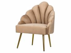 Nordlys - fauteuil de salon design pieds metal velours beige
