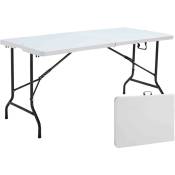 Oviala - Table Pliante Blanche 152 x 70 x 74 cm, Blanc - Blanc
