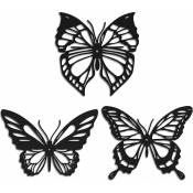 Papillon en Métal decoration murale noir, (3 Pack)decoration
