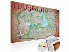 Paris prix - tableau en liège "carte du monde - hamburg"