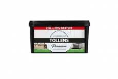 Peinture Tollens premium murs boiseries et radiateurs gris perlé satin 2 5L +20% gratuit