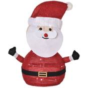 Père Noël Lumineux led 51H cm - décoration de Noël led - décoration Lumineuse de Noël - 30 LEDs 3 Clignotantes - Blanc Froid - Rouge