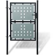 Portail simple de clôture Noir 100x175 cm vidaXL -