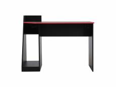 Rebecca Mobili Table gaming pour PC Table noire rouge en bois design moderne avec accessoires RE6773