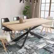Rosenn - Table à manger en bois et métal pieds design 6 personnes - Bois