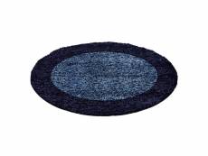 Shaggy - tapis à bordures rond - bleu foncé 160 x 160 cm LIFE1601601503NAVY