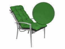 Superkissen24 coussin dossier pour chaise longue vert 123x48 cm salon de jardin bain de soleil imperméable