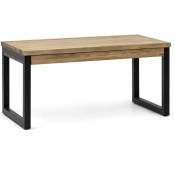 Table basse relevable iCub Strong eco 50x100x52 cm Noir-Vieilli