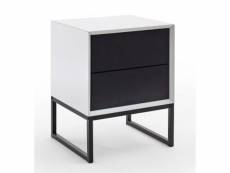 Table de chevet / table de nuit coloris blanc / noir -longueur 45 x hauteur 57 x profondeur 40 cm