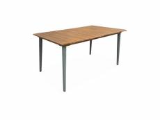 Table de jardin bois d'acacia et acier galvanisé maringa. Savane. l150 x p90 x h76cm