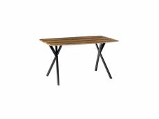 Table de repas rectangulaire bois-métal - gidan n°1 - l 140 x l 80 x h 76 cm - neuf