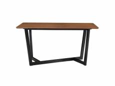 Table design rectangulaire noyer et bois teinté noir l150 cm kouk