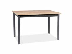 Table extensible en bois - 8 couverts - beige et noir