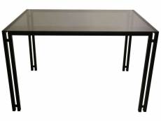 Table fixe 121 cm CHLOE coloris noir/ transparent