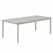 Table rectangulaire Linear / Acier - 220 x 90 cm - Muuto gris en métal