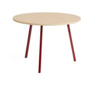 Table ronde en chêne et acier enduit rouge 105cm Loop