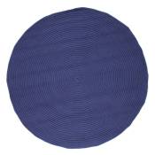Tapis en coton réversible effet cordage bleu corse