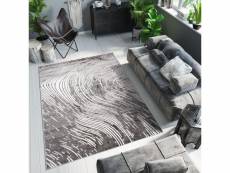 Tapiso tapis salon chambre nil moderne gris fumé vagues doux effet 3d 80x150 cm 8010 1 644 0,80*1,50 NIL