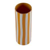 Vase cylindrique à rayures orange grand modèle 24cm