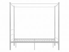 Vidaxl cadre de lit à baldaquin blanc métal 120x200 cm