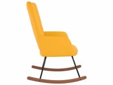 Vidaxl chaise à bascule jaune moutarde velours