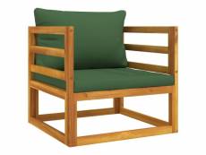 Vidaxl chaise de jardin avec coussins verts bois massif