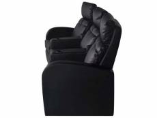 Vidaxl fauteuil inclinable à 3 places cuir synthétique noir 242002