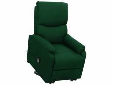 Vidaxl fauteuil releveur inclinable vert foncé tissu