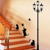 Bluelover 23X40Cm Lampe Chat Wall Stickers Maison Escalier