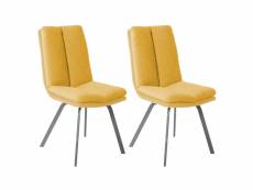 Callam - lot de 2 chaises jaunes avec sur-coussin