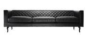 Canapé droit Boutique Leather / 3 places - L 220 cm - Moooi noir en cuir