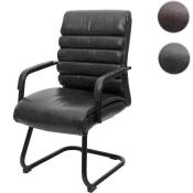 Chaise de conférence HW C-H31, chaise de salle à manger, aspect daim, métal,vintage - cuir synthétique marron