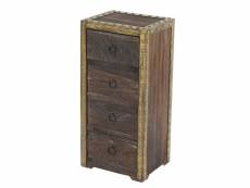 Commode duran, commode à tiroirs, armoire, 4 tiroirs, style shabby, vintage 70x33x26cm ~ marron