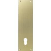 Contre-plaque aluminium pour porte palière - Clé I - Finition ivoire doré - Duval