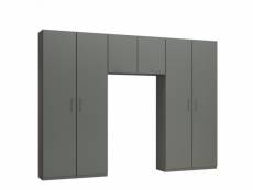 Ensemble de rangement pont 2 portes gris graphite mat