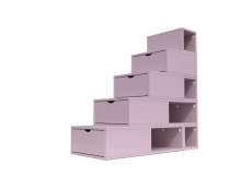 Escalier cube de rangement hauteur 125 cm violet pastel