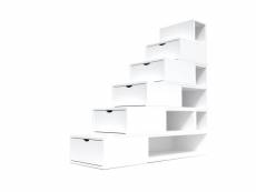 Escalier cube de rangement hauteur 150cm blanc ESC150-LB