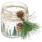 Fééric Lights And Christmas - Bougie Parfumée Pot en verre imprimé avec déco 315 g - Feeric Christmas - Blanc