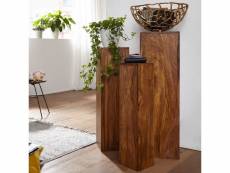Finebuy tables gigognes ensemble trois pièces bois massif 24,5 x 85 x 24,5 cm | table d'appoint style maison de campagne | meubles en bois table basse