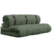 Inside75 - Canape futon standard convertible buckle-up sofa couleur vert olive - vert