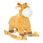 Jouet à bascule girafe sonore et porteur sur roulettes