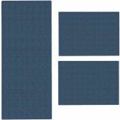 Karat - Descente de lit Sisal Sylt 3 pièces Bleu 1 tapis: 80 x 300 cm + 2 tapis: 80 x 150 cm - Bleu
