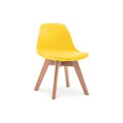 Kid Style - Chaise pour enfant - Design scandinave Chaise pour enfant - Alvin Jaune - Bois de hêtre, pp, Cuir végétalien - Jaune