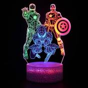 Lampe de nuit Spiderman Veilleuse led 3D pour enfants