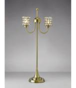 Lampe de Table Nelson 2 Ampoules laiton antique/cristal