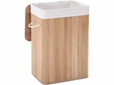 Lance - panier à linge style moderne salle de bain/chambre - 40x30x60 cm - panier pliable - sonoma