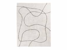 Lazza - tapis 160x230cm 100% coton blanc lignes noires