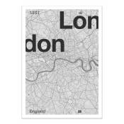 LONDON MINIMALIST MAP - Affiche d'art 50 x 70 cm